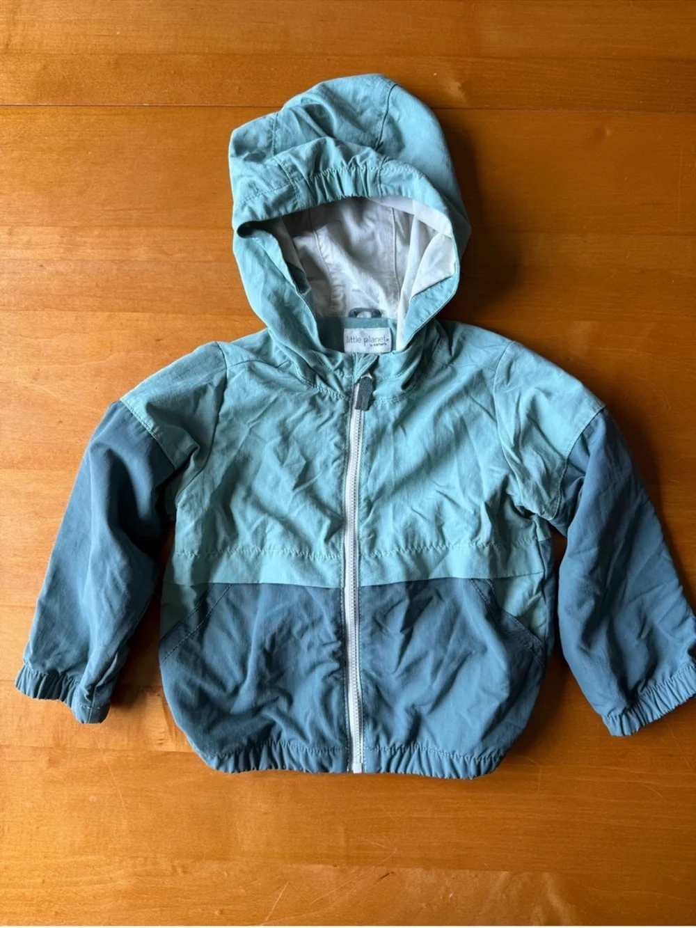 Carter’s Little Planet Hooded Windbreaker Jacket - Light Teal/Slate, 24 months